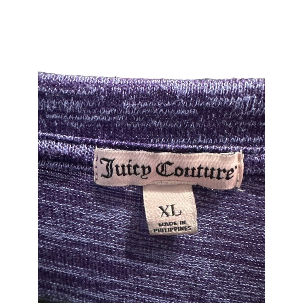 Juicy Couture women’s size XL purple space dye long sleeve cut out front top - Picture 3 of 5